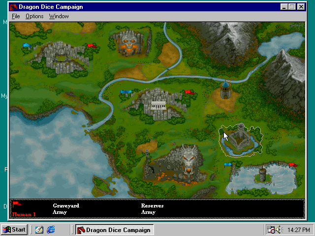 Dragon Dice (Windows) screenshot: Main map