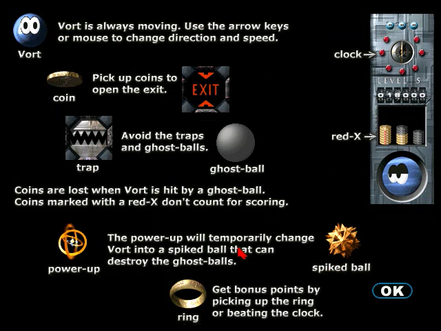 Vortiball (Windows) screenshot: How to play
