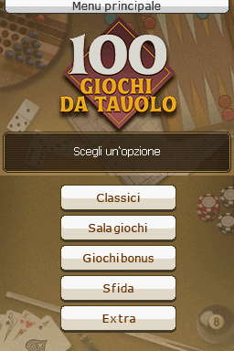 100 All-Time Favorites (Nintendo DS) screenshot: Italian Main Menu