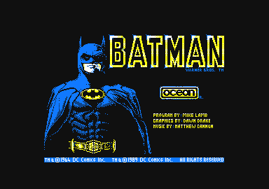 Batman (Amstrad CPC) screenshot: Title screen