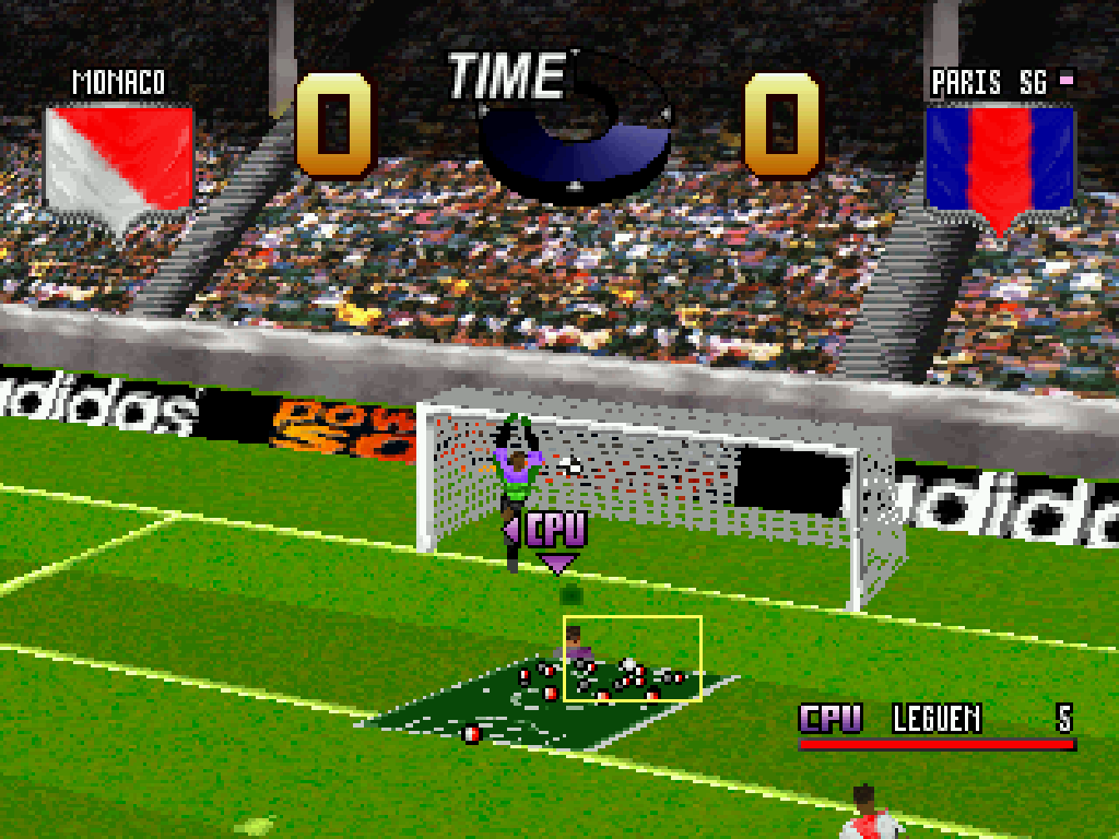 adidas Power Soccer (Windows) screenshot: Almost a goal