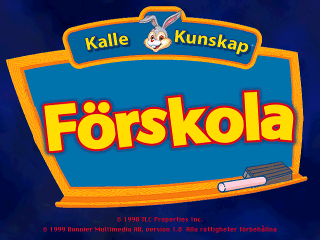 Reader Rabbit's Preschool (Windows) screenshot: Title screen (Swedish)