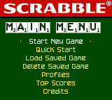 Scrabble (Game Boy Color) screenshot: Main Menu