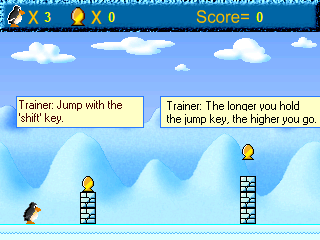 Penguin Panic (Windows) screenshot: World 1, level 1 (Tutorial), screenshot 1