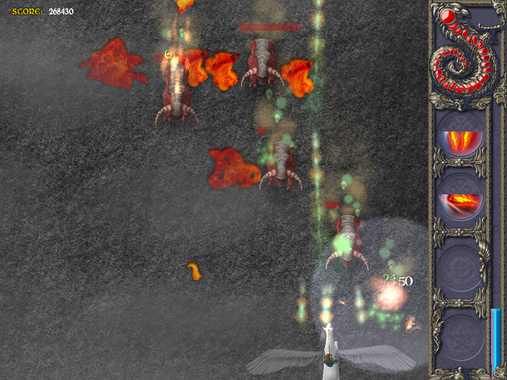 ArchMage (Windows) screenshot: Stampede of bullfiends. Bullfiends - the bull-like demons will charge at high speed, and they are quite durable too. Thunder of their hooves will warn you when they are about to attack