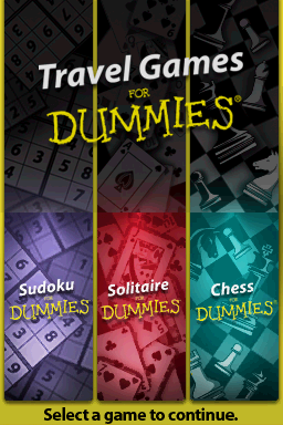 Travel Games For Dummies (Nintendo DS) screenshot: Select a game (EU)