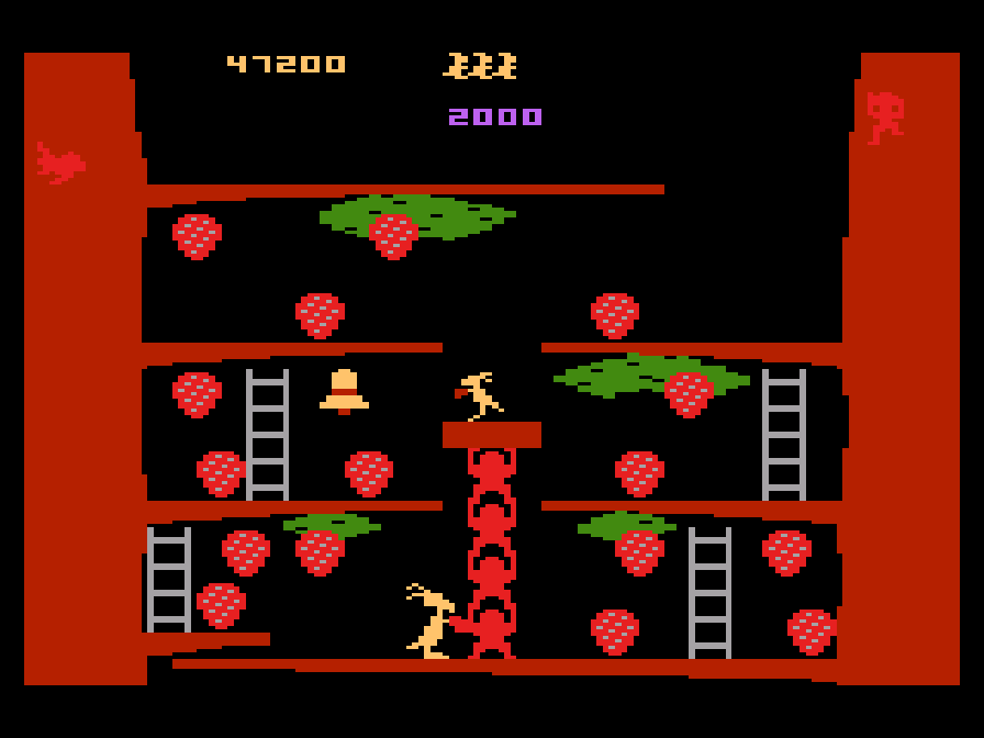 Kangaroo (Atari 5200) screenshot: Level Three