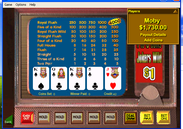 Beat the House 2 (Windows) screenshot: Video poker