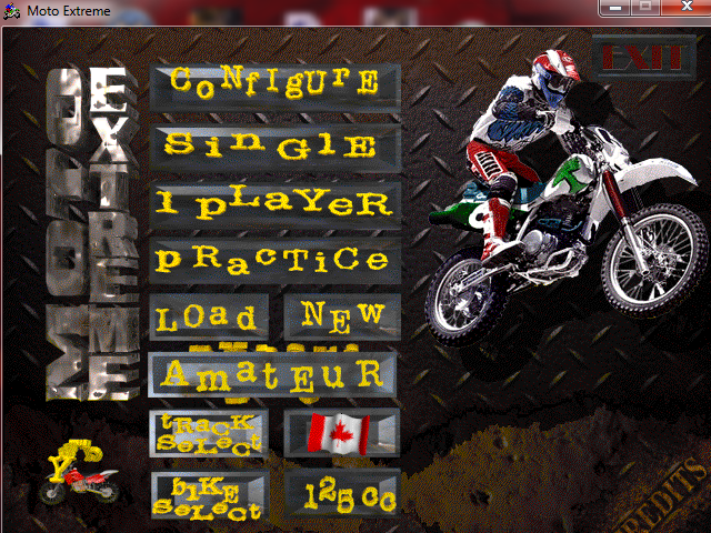 Moto Extreme (Windows) screenshot: Main menu