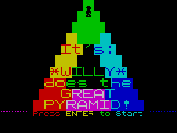 Willy does the Great Pyramid! (ZX Spectrum) screenshot: Title screen
