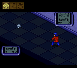 Zero4 Champ: RR (SNES) screenshot: Turn-based battle against a rat