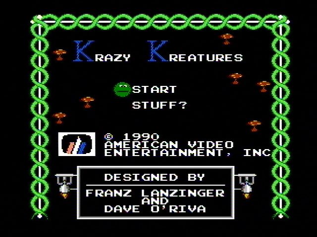 Krazy Kreatures (NES) screenshot: Title screen