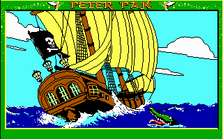 Peter Pan (DOS) screenshot: The pirate ship with Wendy onboard [EGA]