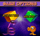 Q*bert (Game Boy Color) screenshot: Choose a game mode.