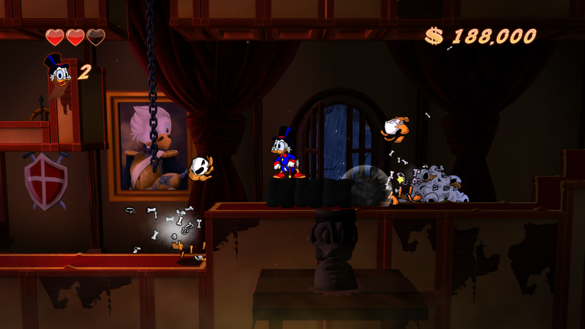 Disney DuckTales: Remastered (Windows) screenshot: Skeletons respawn from bone piles