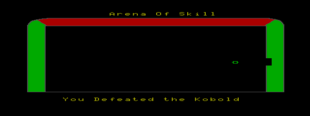 Arena of Skill (TRS-80 CoCo) screenshot: The Kobold is Defeated