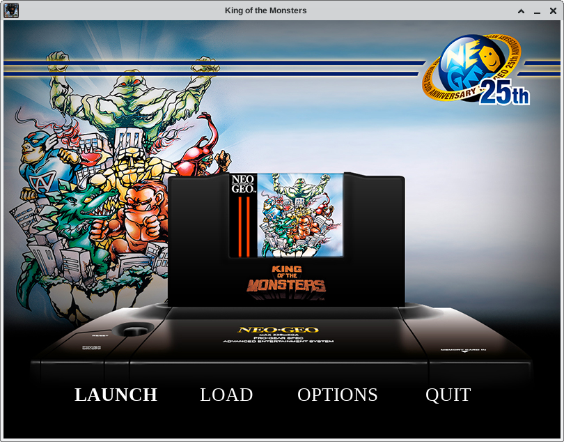 King of the Monsters (Linux) screenshot: Startup screen