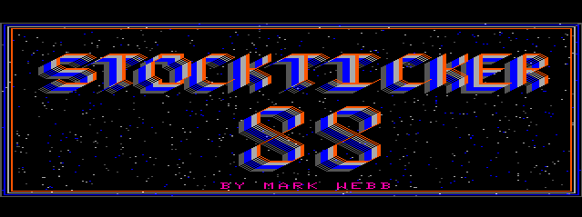 Stockticker 88 (TRS-80 CoCo) screenshot: Title Screen