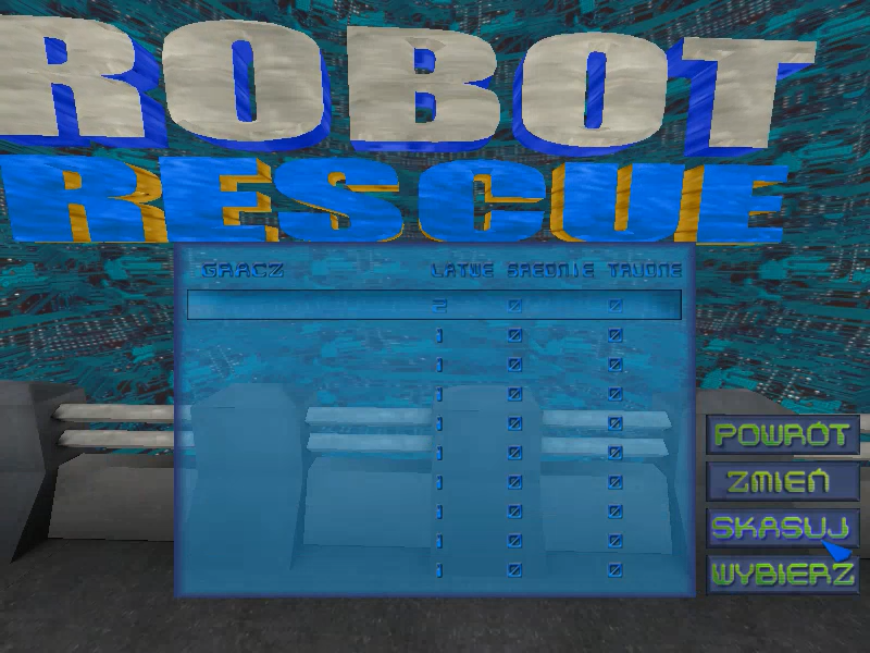 Robot Rescue (Windows) screenshot: Players and progress