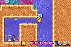 Densetsu no Stafy (Game Boy Advance) screenshot: These blocks can be moved, though they move back to their original position in time.