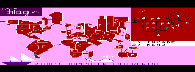 Flags (TRS-80 CoCo) screenshot: Continent Zoom