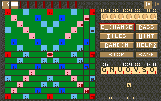 Scrabble (Amiga) screenshot: Starting a new game.