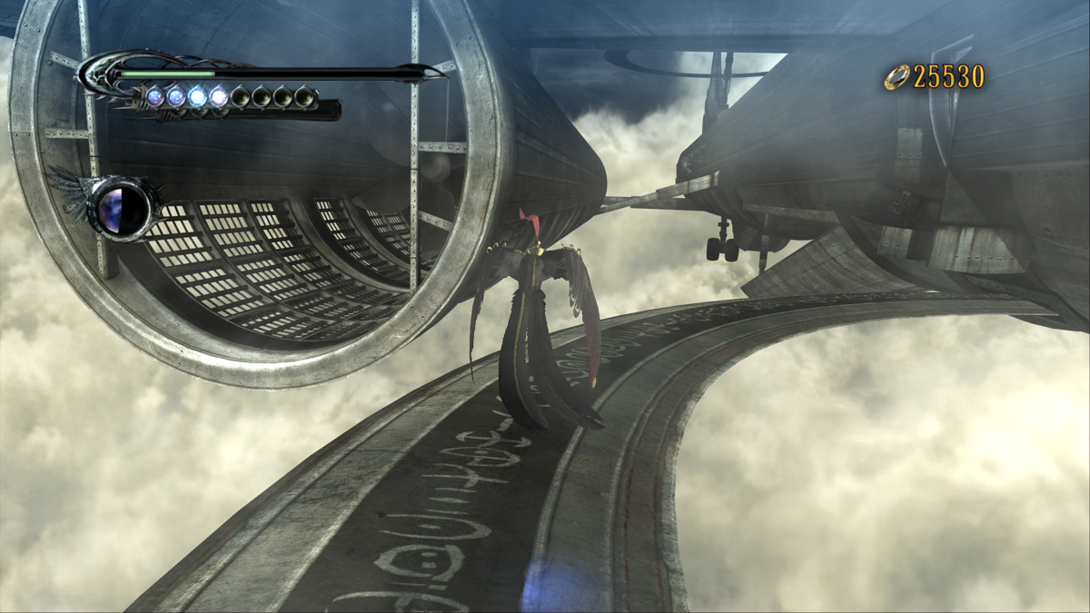 Bayonetta (Windows) screenshot: Bayonetta can turn into a flying crow if you purchase the corresponding technique