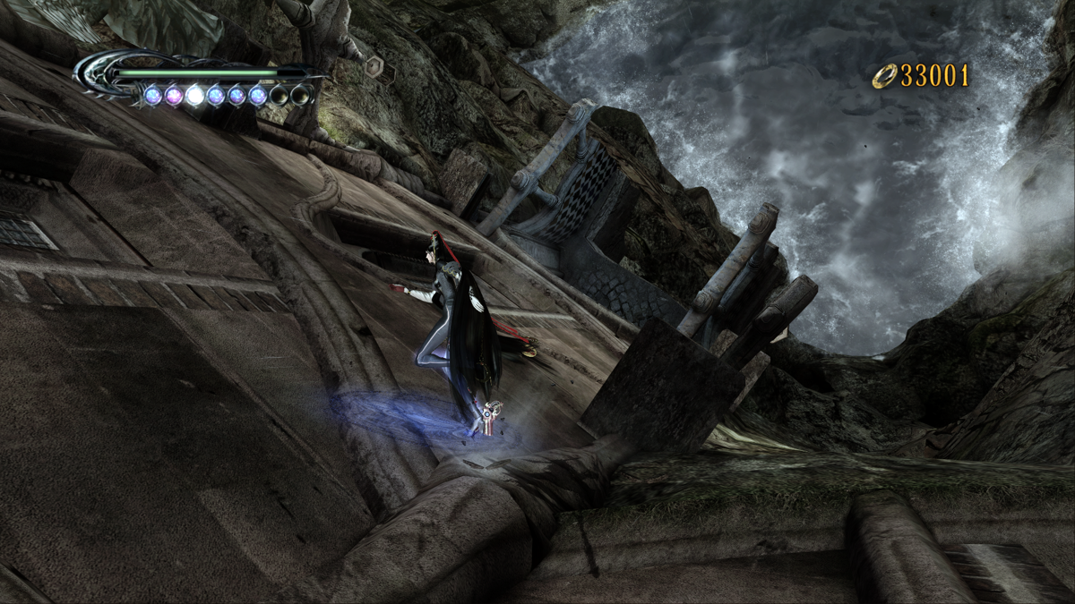 Bayonetta (Windows) screenshot: Running on walls in this game is a dizzying experience