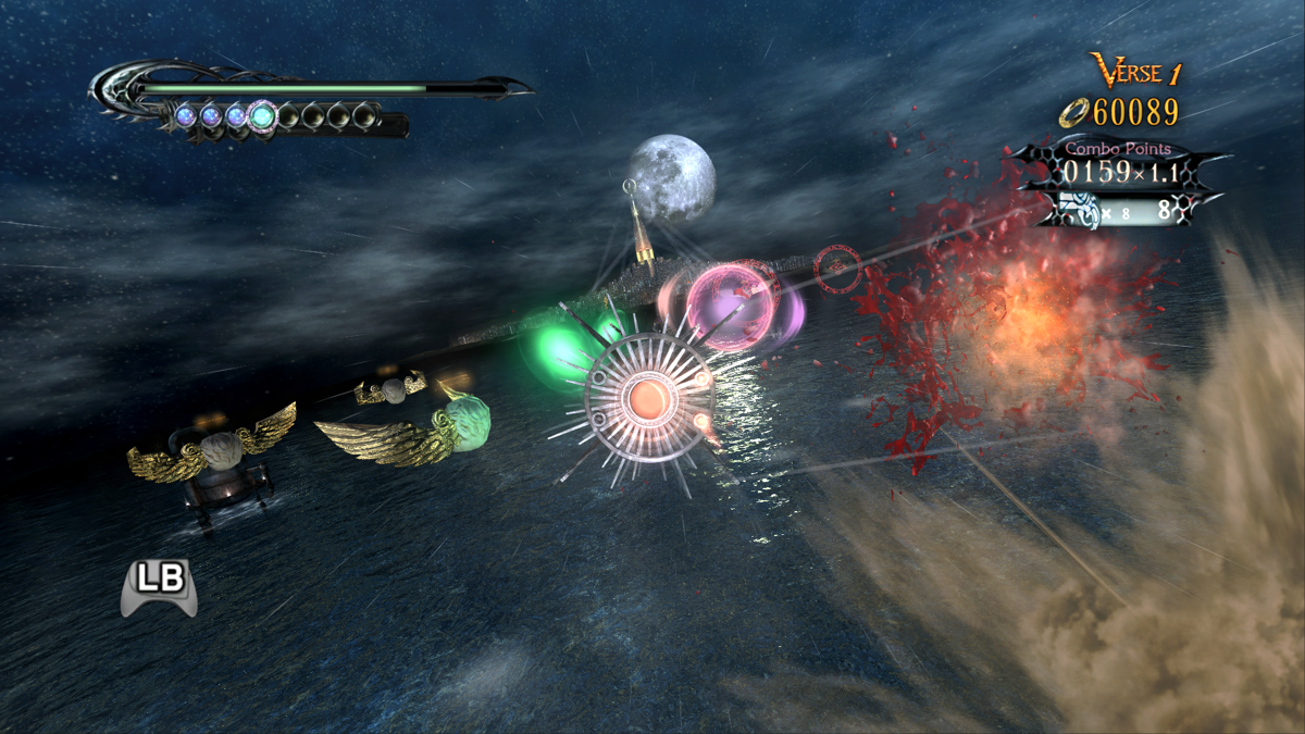 Bayonetta (Windows) screenshot: <i>After Burner</i>-inspired stage
