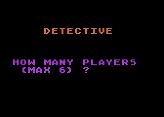 Detective (Atari 8-bit) screenshot: Game Setup