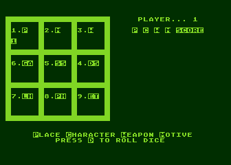 Detective (Atari 8-bit) screenshot: Play Options