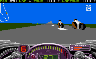 No Second Prize (Amiga) screenshot: Two opponents ahead