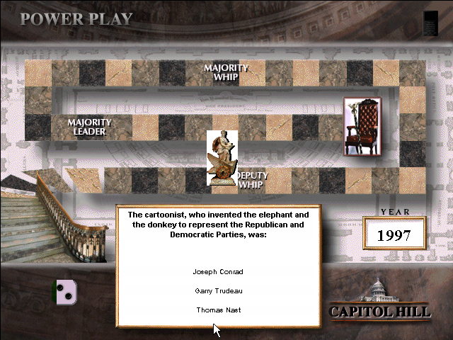 Capitol Hill (Windows 3.x) screenshot: The quiz game