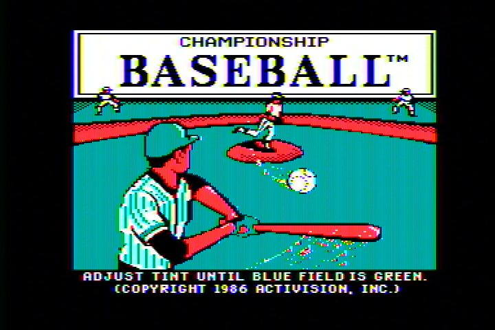 Championship Baseball (Apple II) screenshot: Title Screen (tweaked Tint)