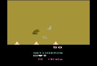 Desert Falcon (Atari 2600) screenshot: Landed to collect some hieroglyphs