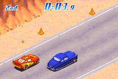 Disney•Pixar Cars (Game Boy Advance) screenshot: The race begins!