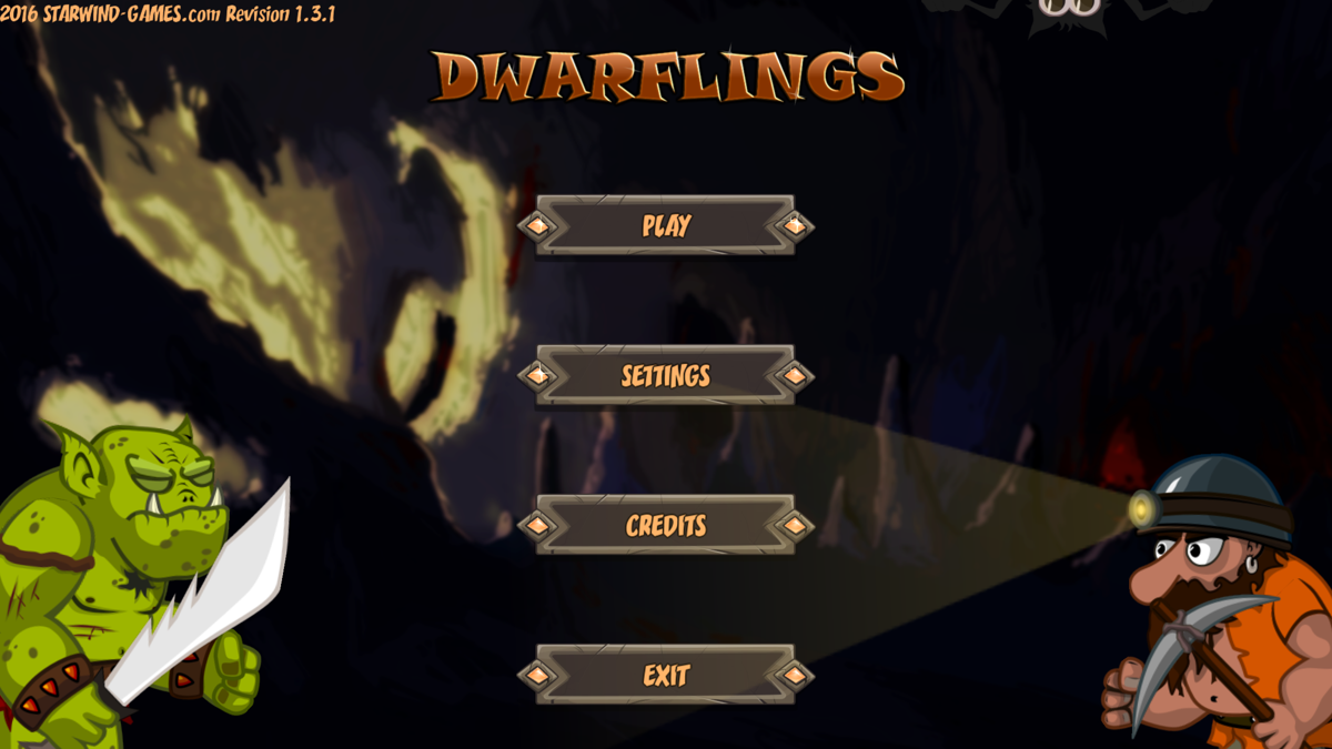Dwarflings (Windows) screenshot: Title screen