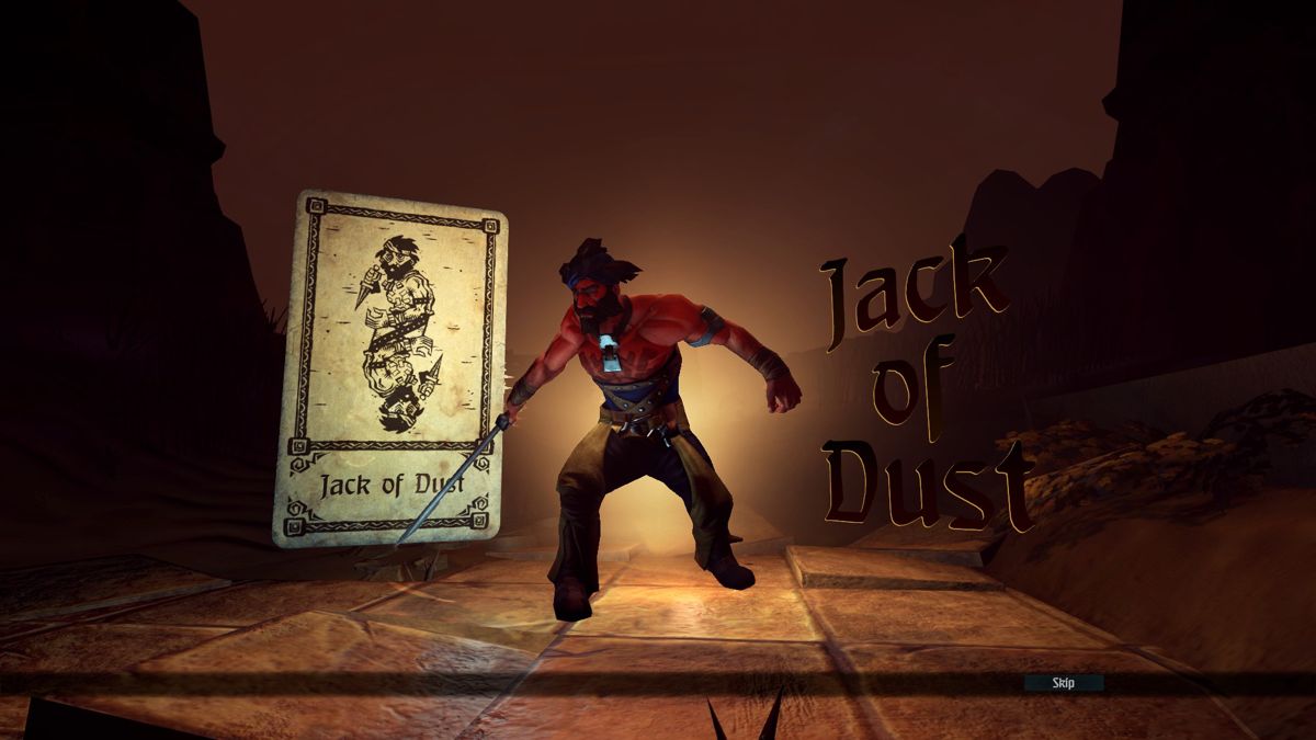 Hand of Fate (Windows) screenshot: There is a Court of 12 bosses you have to defeat. The Jack of Dust is the first one.