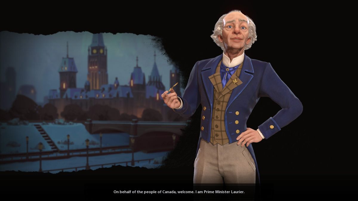 Sid Meier's Civilization VI: Gathering Storm (Windows) screenshot: Canada is one of the new civs in Gathering Storm. They aren't allowed to declare surprise wars or wars on city states.