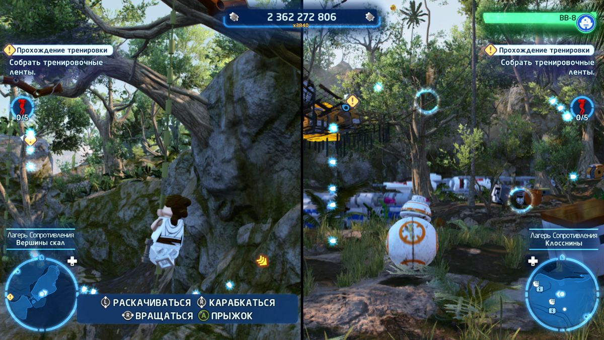 LEGO Star Wars: The Skywalker Saga (Windows) screenshot: Exploring the jungle area