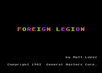 Foreign Legion (Atari 8-bit) screenshot: Title Screen