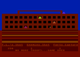 Foreign Legion (Atari 8-bit) screenshot: Game Over