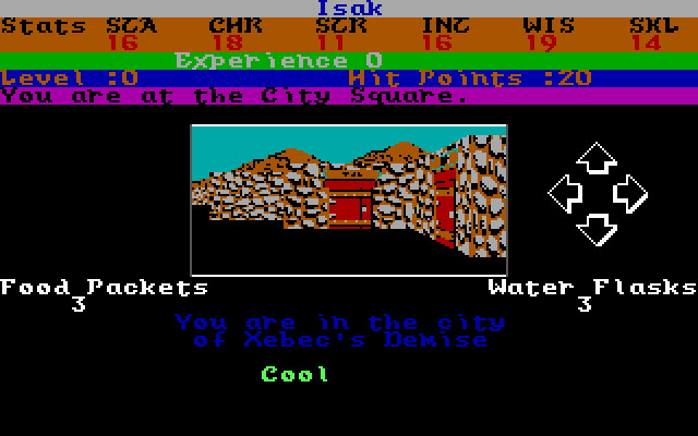 Alternate Reality: The City (DOS) screenshot: Out on the streets [EGA]