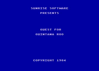 Quest for Quintana Roo (Atari 5200) screenshot: Title screen