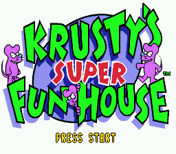 Krusty's Super Fun House (Genesis) screenshot: Title screen