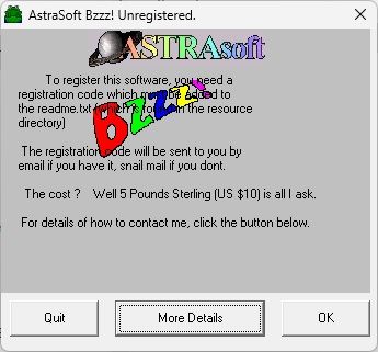 Bzzz! (Windows) screenshot: Registration details