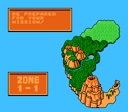 Amagon (NES) screenshot: Get ready for zone 1-1