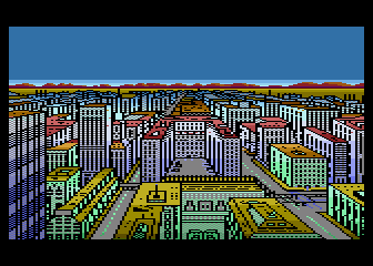 Alternate Reality: The Dungeon (Atari 8-bit) screenshot: Normal day in the city