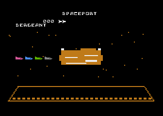 Spaceport (Atari 8-bit) screenshot: Ships Going In