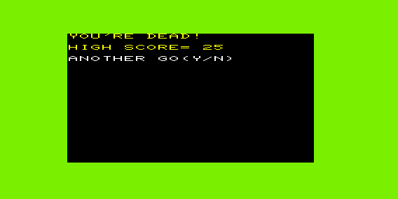 Mine-Field (VIC-20) screenshot: Game Over